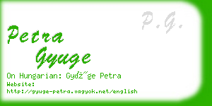 petra gyuge business card